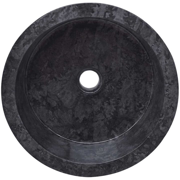 Handfat svart ⌀40x15 cm marmor vidaXL – bild 6