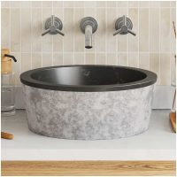Handfat svart ⌀40x15 cm marmor vidaXL