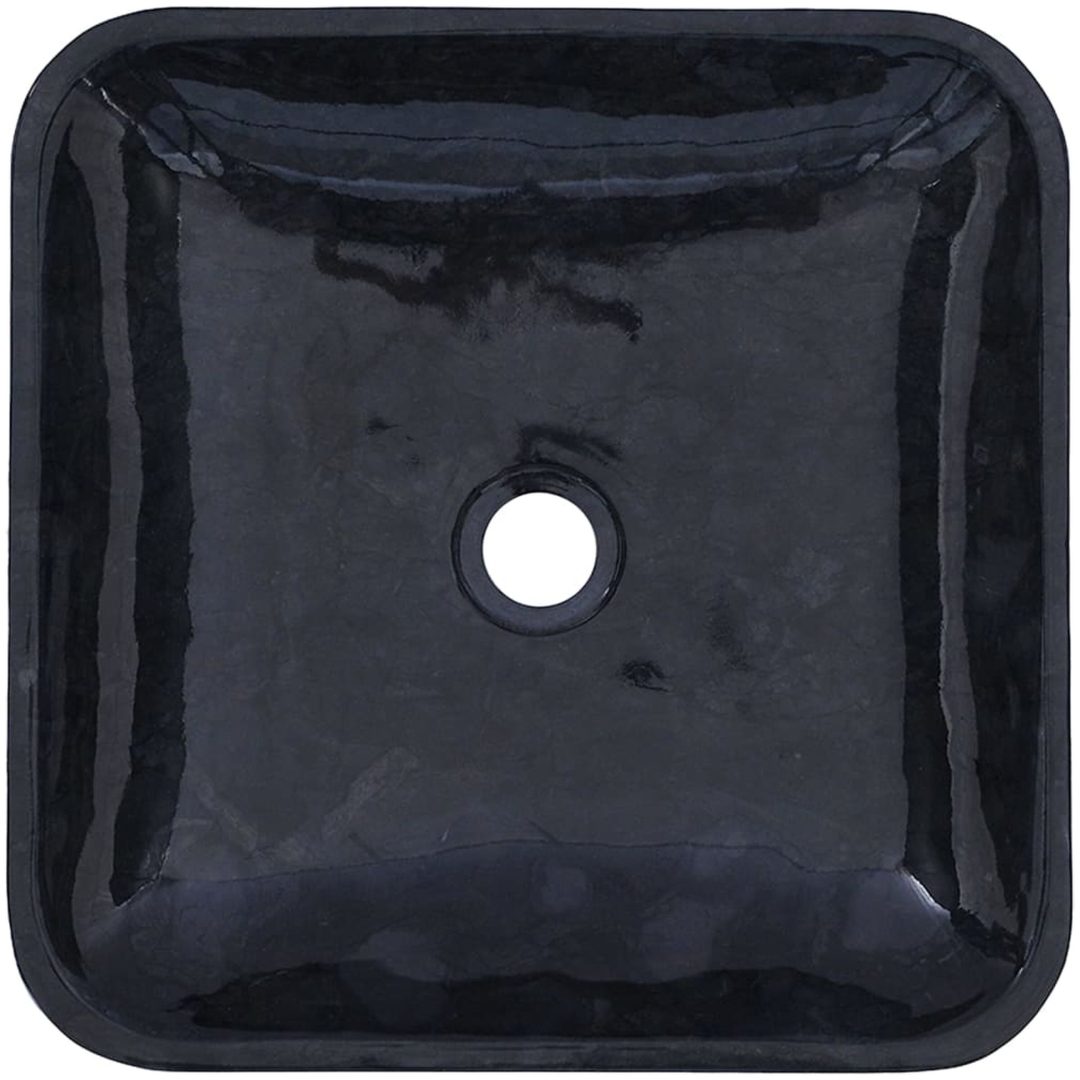 Handfat svart 40x40x10 cm marmor vidaXL – bild 11
