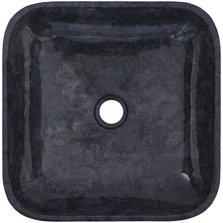 Handfat svart 40x40x10 cm marmor vidaXL – bild 12