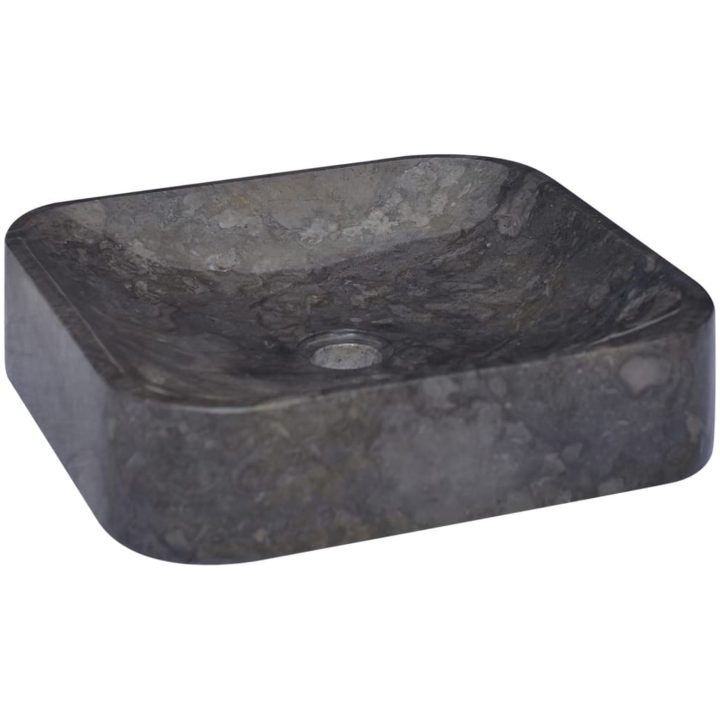 Handfat svart 40x40x10 cm marmor vidaXL – bild 3