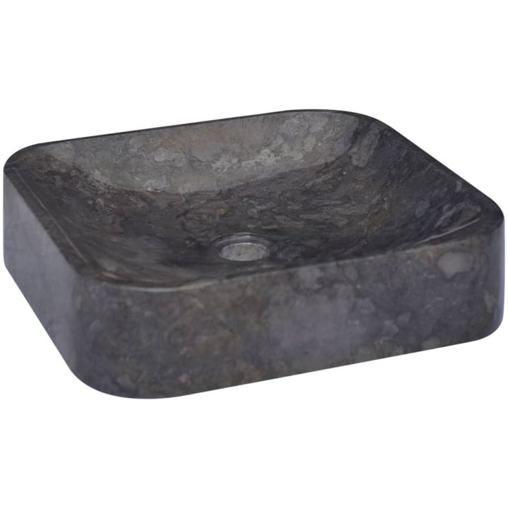 Handfat svart 40x40x10 cm marmor vidaXL – bild 5