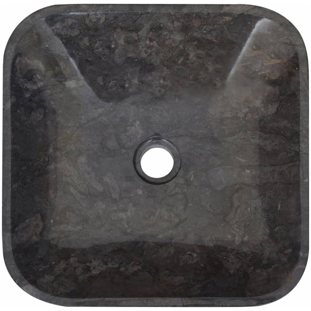 Handfat svart 40x40x10 cm marmor vidaXL – bild 6