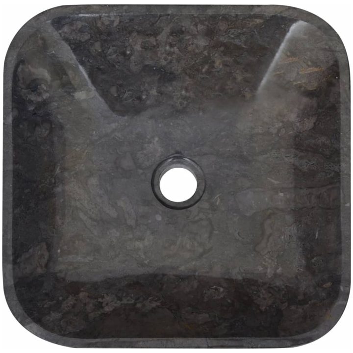 Handfat svart 40x40x10 cm marmor vidaXL – bild 6