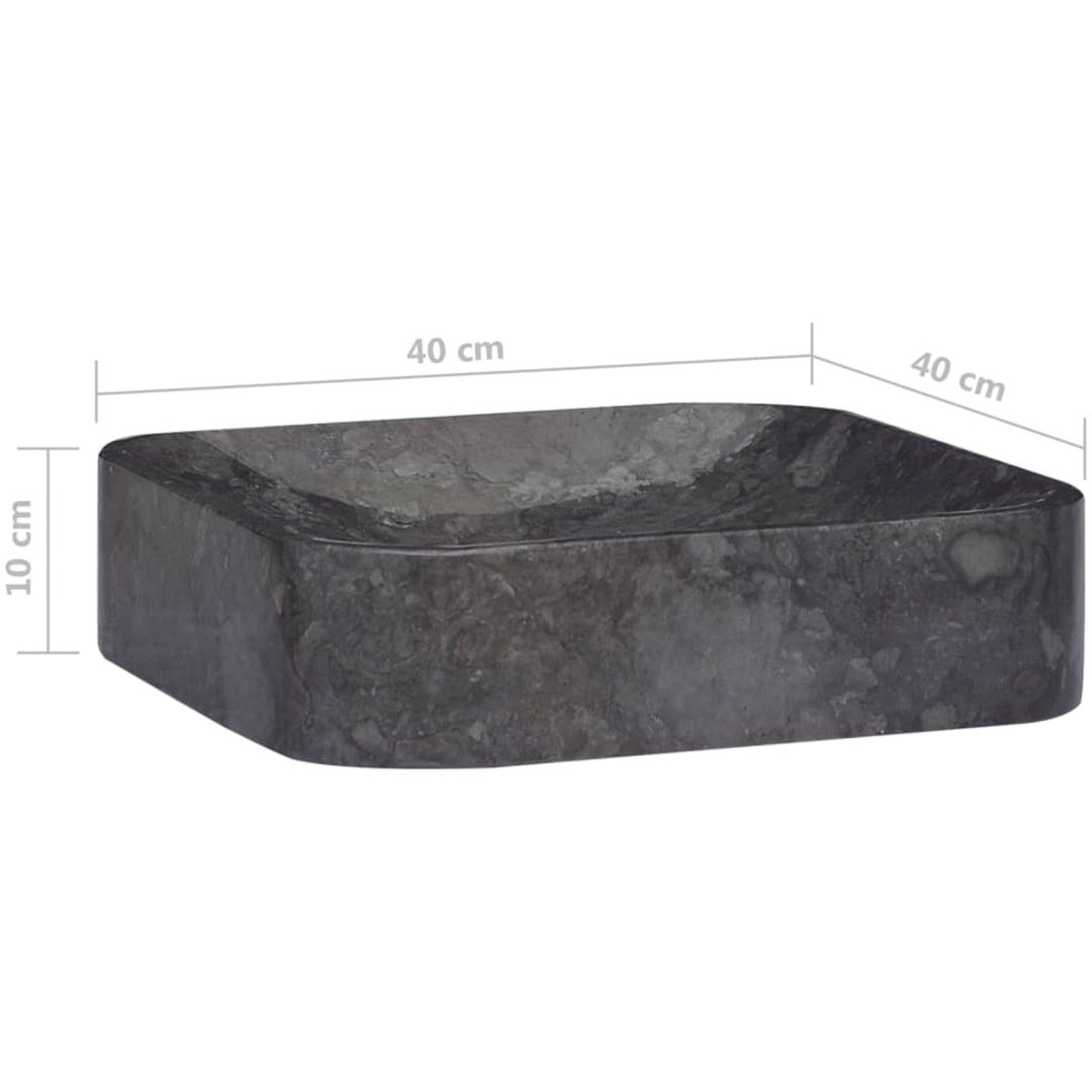 Handfat svart 40x40x10 cm marmor vidaXL – bild 8