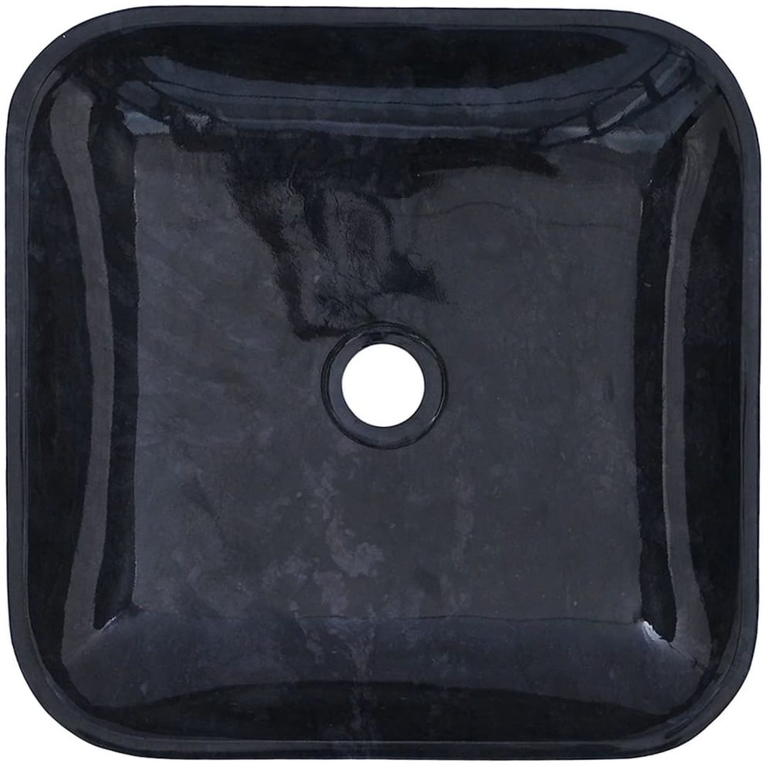 Handfat svart 40x40x10 cm marmor vidaXL – bild 9
