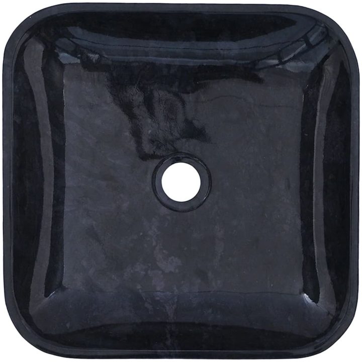 Handfat svart 40x40x10 cm marmor vidaXL – bild 9
