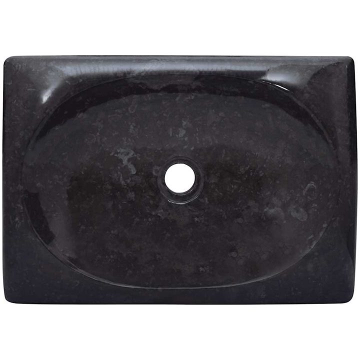 Handfat svart 50x35x10 cm marmor vidaXL – bild 5