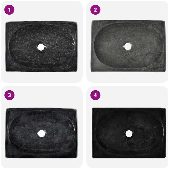 Handfat svart 50x35x10 cm marmor vidaXL – bild 6