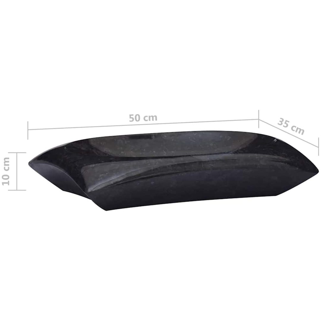 Handfat svart 50x35x10 cm marmor vidaXL – bild 8