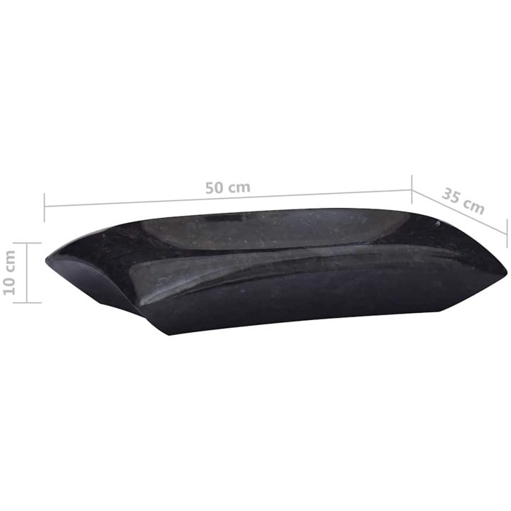 Handfat svart 50x35x10 cm marmor vidaXL – bild 8