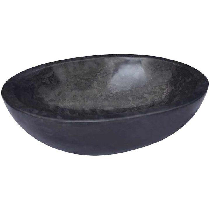 Handfat svart 53x40x15 cm marmor vidaXL – bild 3