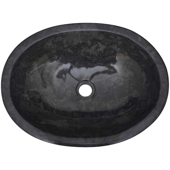 Handfat svart 53x40x15 cm marmor vidaXL – bild 5