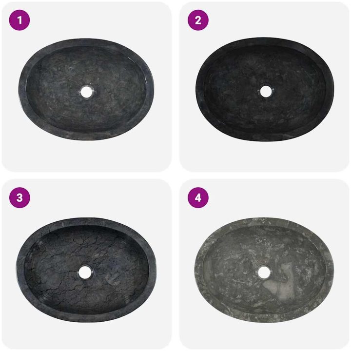Handfat svart 53x40x15 cm marmor vidaXL – bild 6