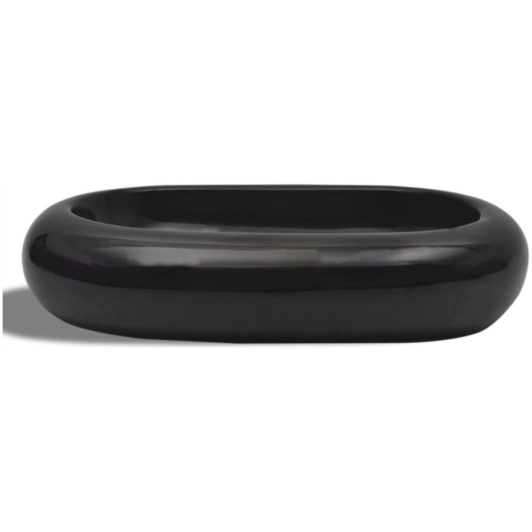 Handfat svart keramisk oval vidaXL – bild 3