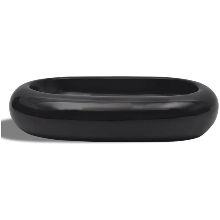 Handfat svart keramisk oval vidaXL – bild 3