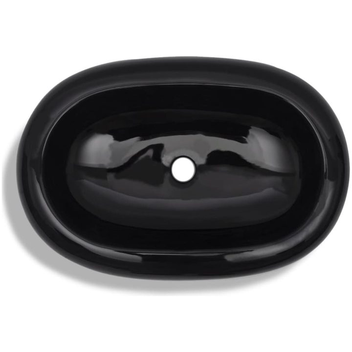 Handfat svart keramisk oval vidaXL – bild 5