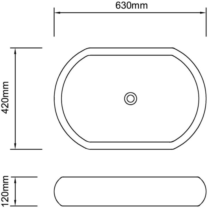 Handfat svart keramisk oval vidaXL – bild 6
