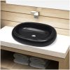 Handfat svart keramisk oval vidaXL – miniatyr 1