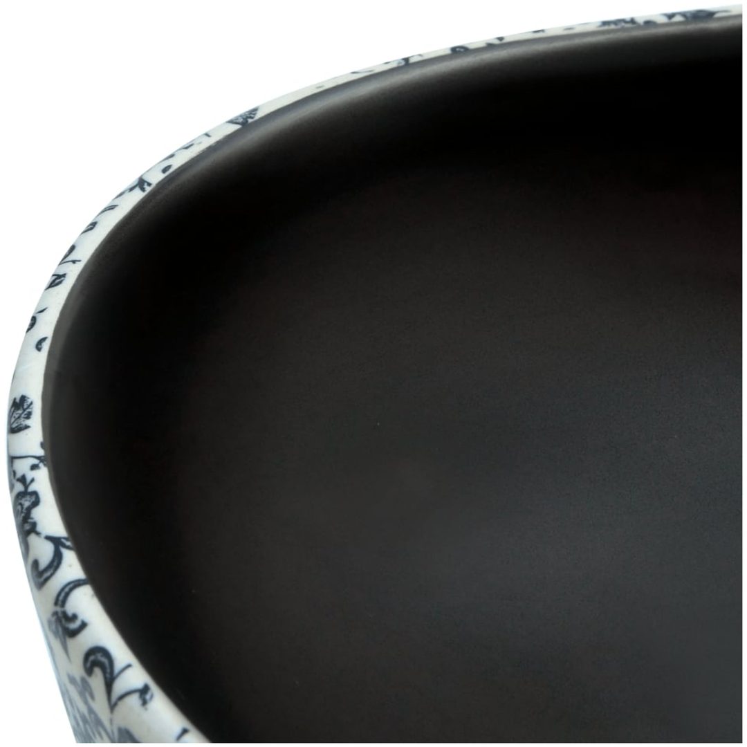 Handfat svart och blå oval keramik vidaXL 47 x 33 x 13 cm – bild 7
