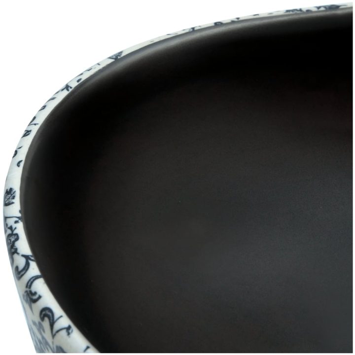 Handfat svart och blå oval keramik vidaXL 47 x 33 x 13 cm – bild 7