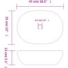 Handfat svart och blå oval keramik vidaXL 47 x 33 x 13 cm – miniatyr 8