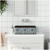 Handfat svart och blå rektangulär 46x35,5x13 cm keramik vidaXL – miniatyr 1