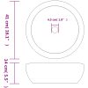 Handfat svart och blå rund Φ41x14 cm keramik vidaXL – miniatyr 6