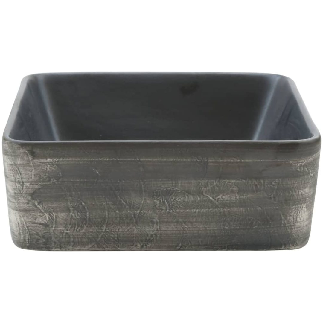 Handfat svart och brun rektangulär 46x35,5x13 cm keramik vidaXL – bild 5