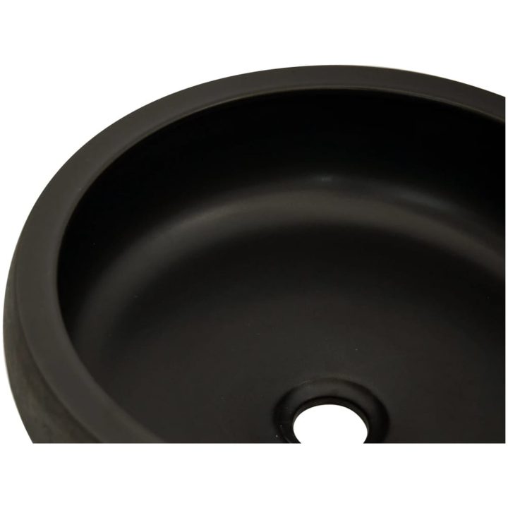 Handfat svart och brun rund Φ41x14 cm keramik vidaXL – bild 5
