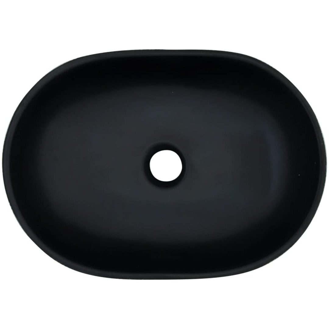 Handfat svart och grå oval keramik vidaXL 47 x 33 x 13 cm – bild 6