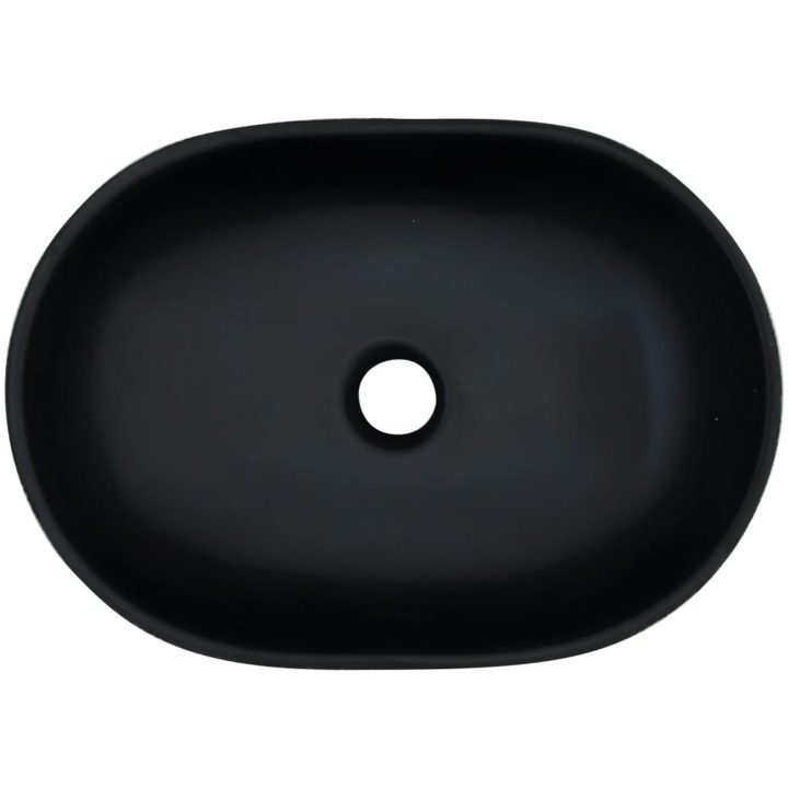 Handfat svart och grå oval keramik vidaXL 47 x 33 x 13 cm – bild 6