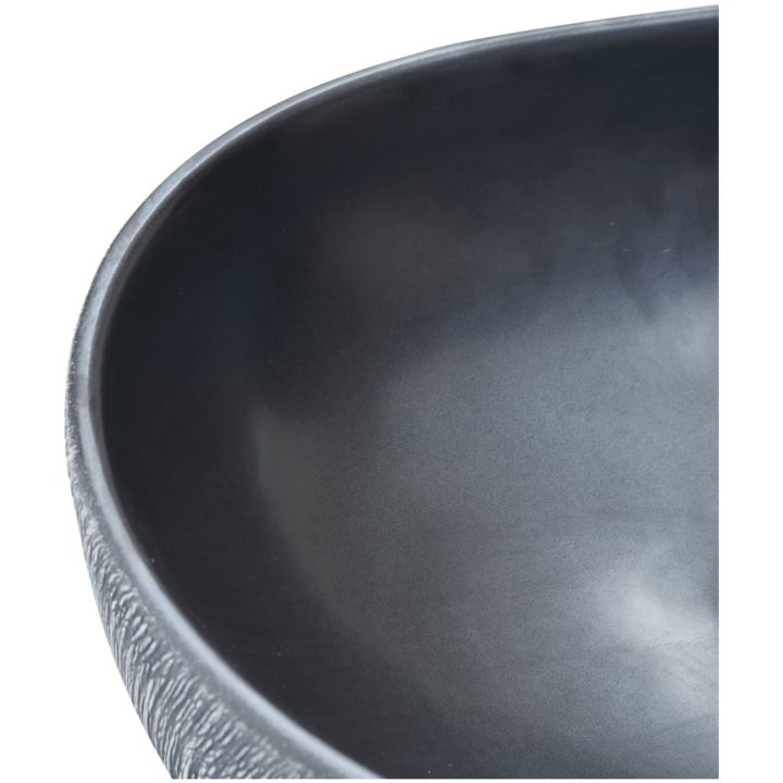 Handfat svart och grå oval keramik vidaXL 47 x 33 x 13 cm – bild 7
