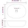 Handfat svart och grå oval keramik vidaXL 47 x 33 x 13 cm – miniatyr 8