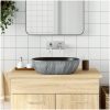 Handfat svart och grå oval keramik vidaXL 47 x 33 x 13 cm – miniatyr 1