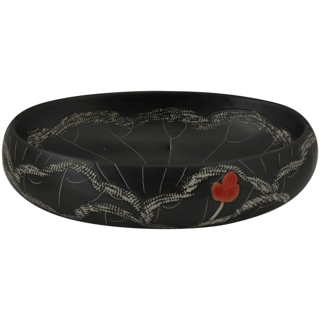 Handfat svart oval keramik vidaXL 59 x 40 x 15 cm – bild 4