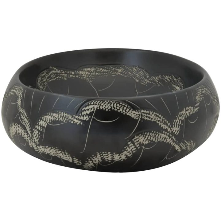 Handfat svart oval keramik vidaXL 59 x 40 x 15 cm – bild 5