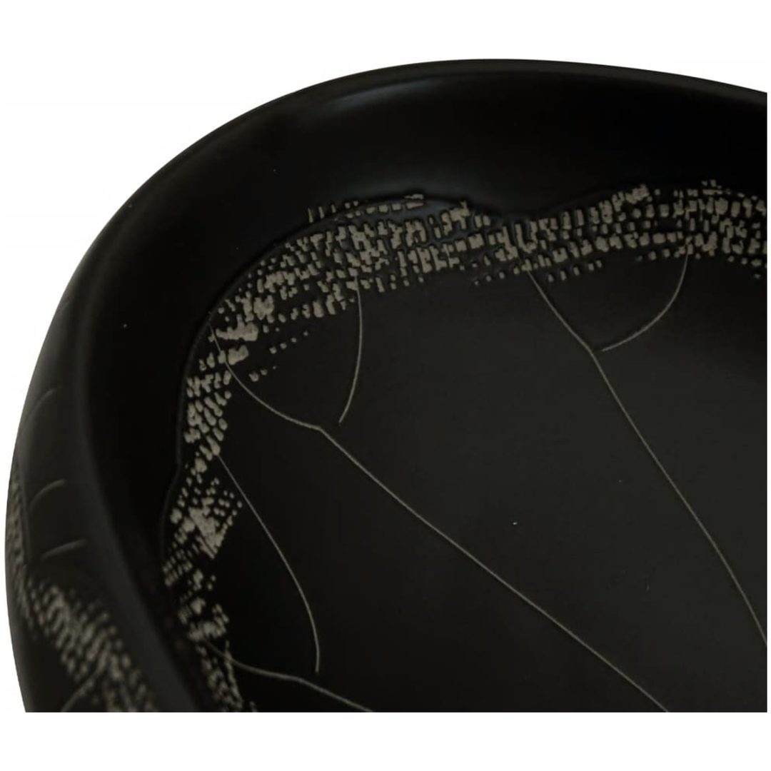 Handfat svart oval keramik vidaXL 59 x 40 x 15 cm – bild 7