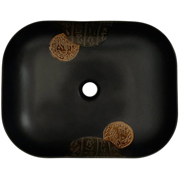 Handfat svart rektangulär keramik vidaXL 48 x 37.5 x 13.5 cm – bild 6