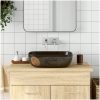 Handfat svart rektangulär keramik vidaXL 48 x 37.5 x 13.5 cm – miniatyr 1