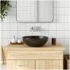 Handfat svart rund Φ41x14 cm keramik vidaXL – miniatyr 1