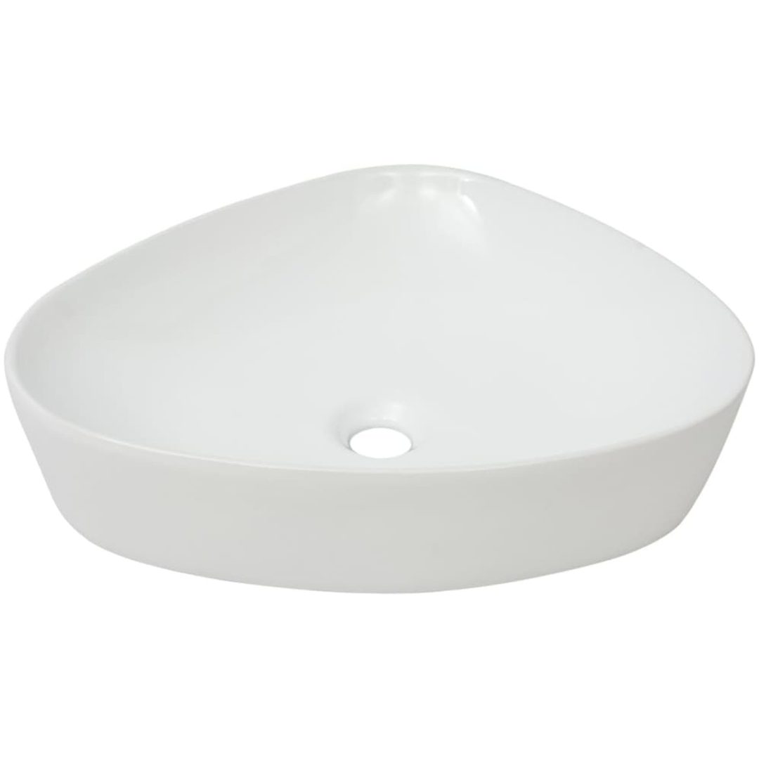 Handfat triangulär keramik vit 50,5x41x12 cm vidaXL – bild 2