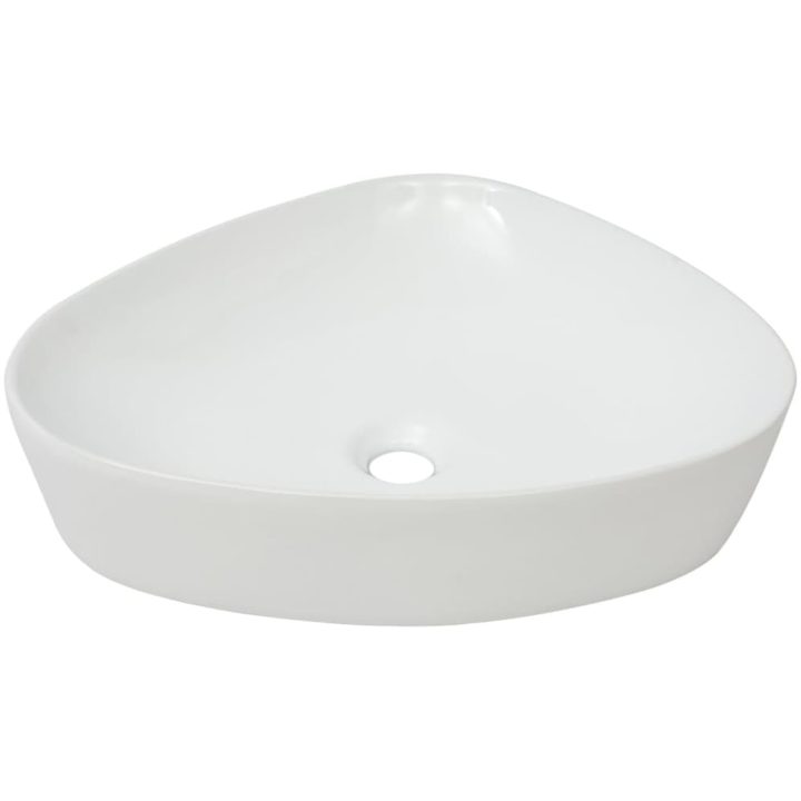 Handfat triangulär keramik vit 50,5x41x12 cm vidaXL – bild 2