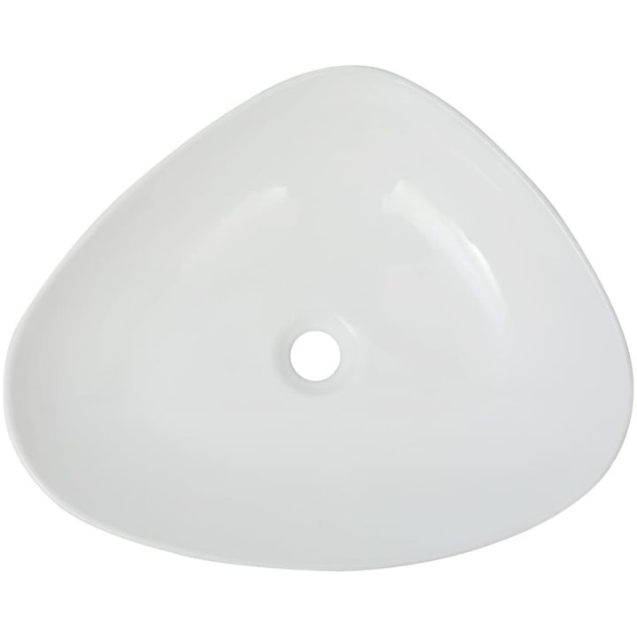 Handfat triangulär keramik vit 50,5x41x12 cm vidaXL – bild 3
