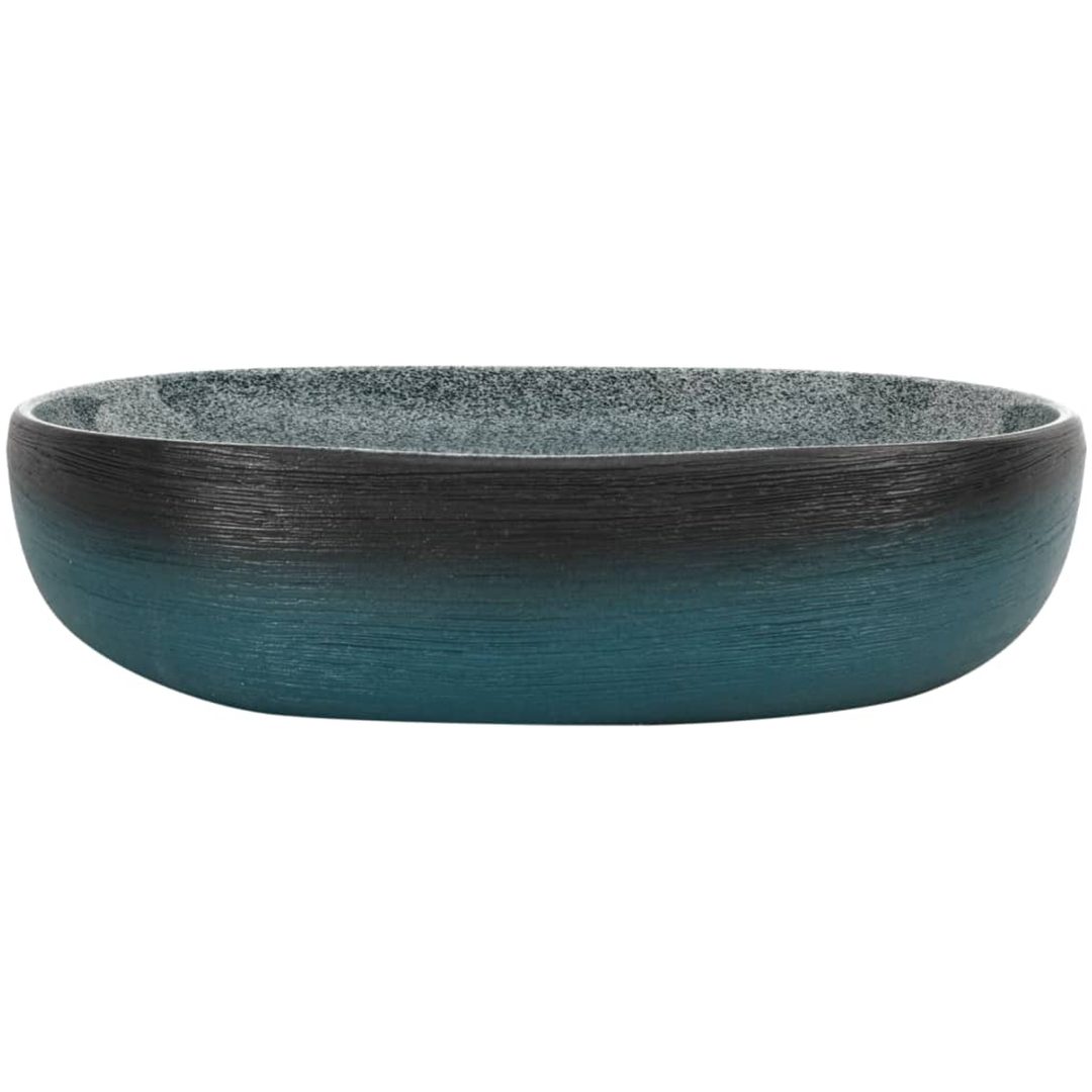 Handfat turkos oval keramik vidaXL 59 x 40 x 14 cm – bild 3