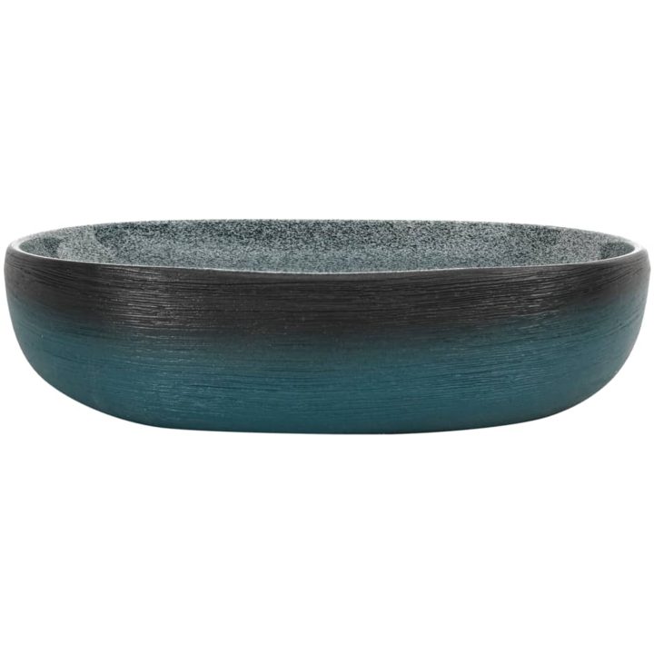 Handfat turkos oval keramik vidaXL 59 x 40 x 14 cm – bild 3