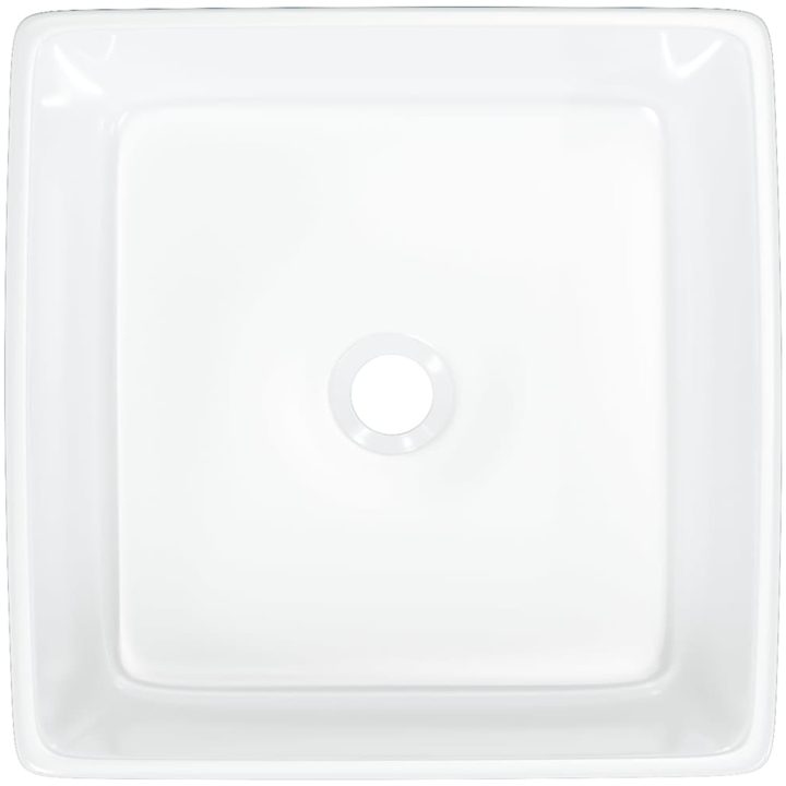 Handfat vit 37x37x13 cm keramik kvadratiskt vidaXL – bild 6