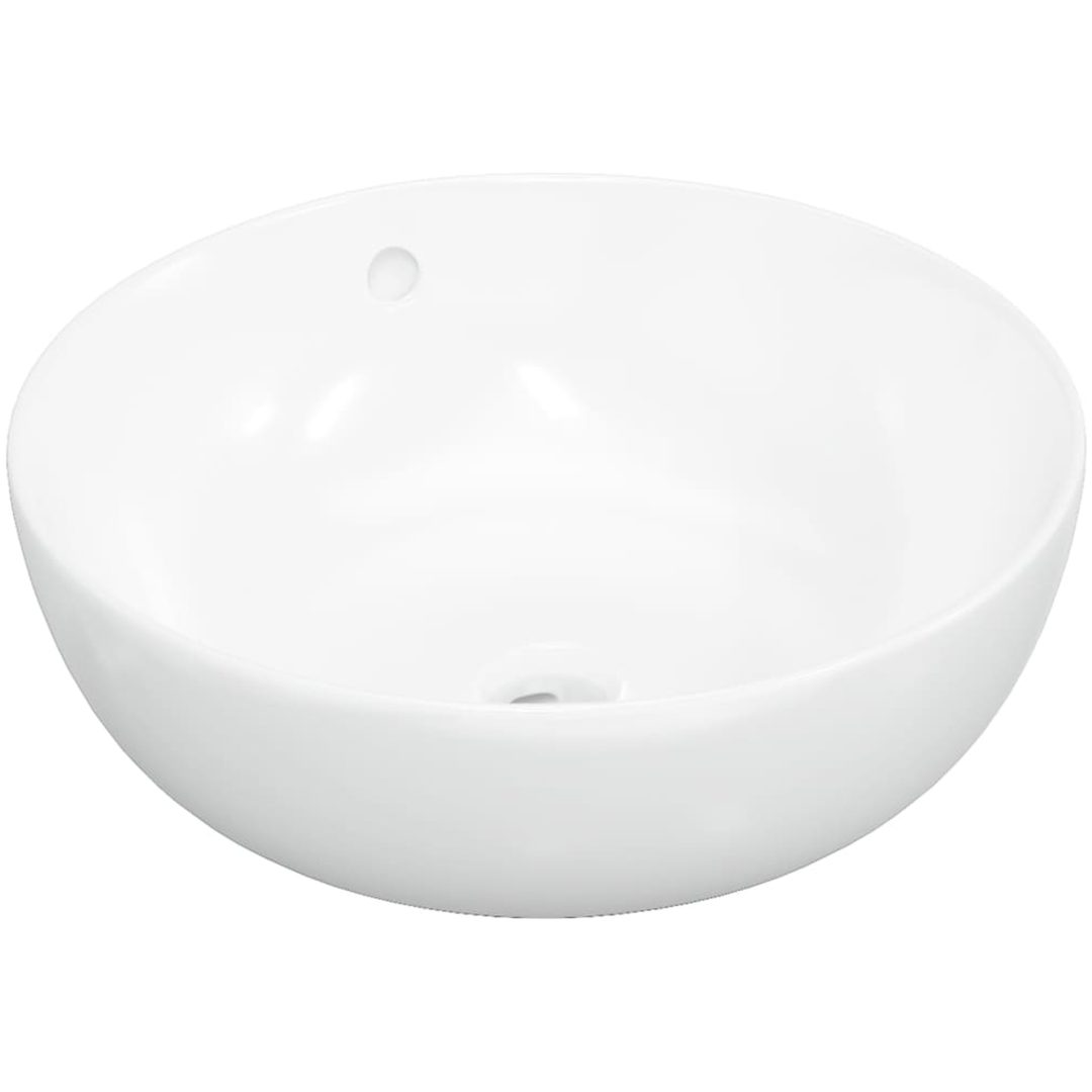 Handfat vit 44x17 cm keramik rund vidaXL – bild 2