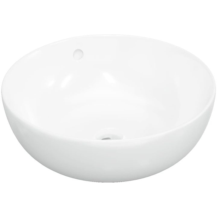 Handfat vit 44x17 cm keramik rund vidaXL – bild 2
