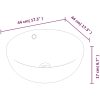 Handfat vit 44x17 cm keramik rund vidaXL – miniatyr 8